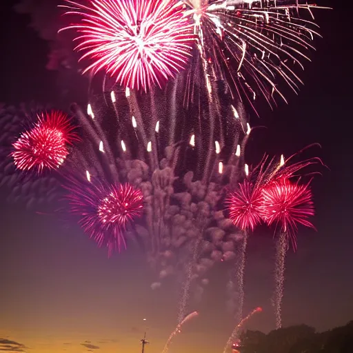 Prompt: deadpool fireworks in the sky, photography, beautiful, detailed,