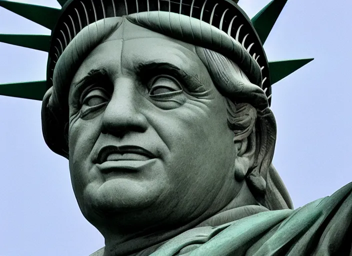 Prompt: Danny DeVito as the statue of liberty, 8k, award winning photograph