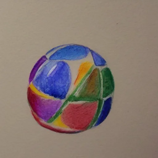 Prompt: watercolour, pencil drawing of a ball