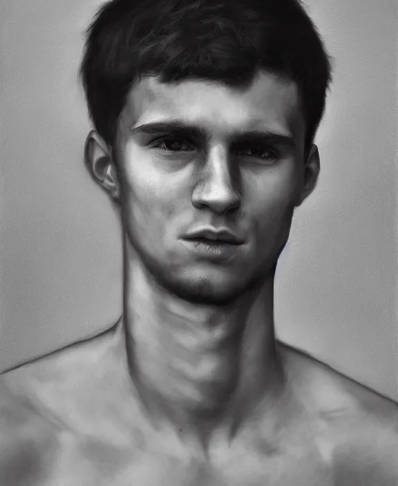 Prompt: heroic portrait of a young basque man. art by denys tsiperko and bogdan rezunenko, hyperrealism