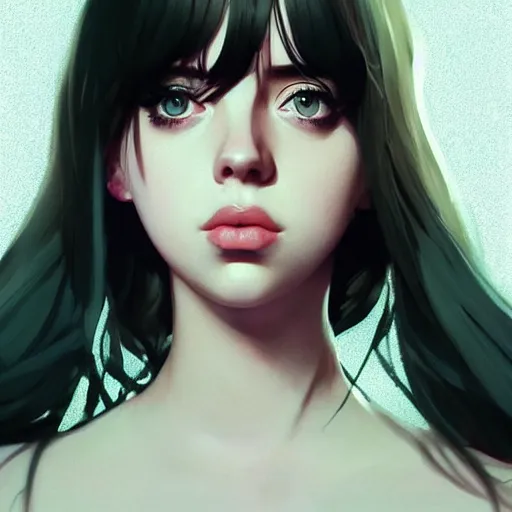 Image similar to a beautiful billie eilish christina hendricks alluring instagram model in crop top, by guweiz and wlop and ilya kuvshinov and artgerm and makoto shinkai and studio ghibli, symmetrical eyes, aesthetic, gorgeous, stunning, alluring, attractive, artstation, deviantart, pinterest, digital art