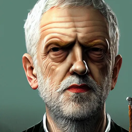 Image similar to jeremy corbyn dressed as cloud strife, highly detailed, concept art