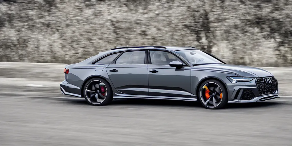 Image similar to “2022 Audi RS6 Sedan, nardo grey, 8k, ultra realistic, high detail”