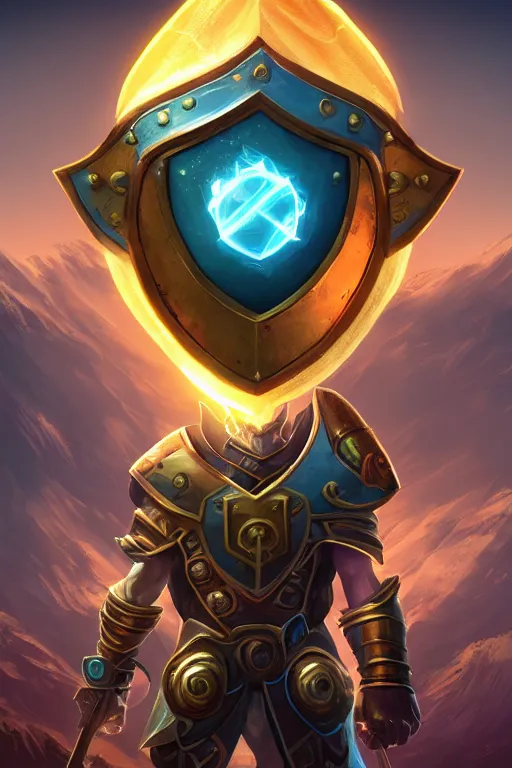 Image similar to shield fantasy epic legends game icon stylized digital illustration radiating a glowing aura global illumination ray tracing hdr fanart arstation by ian pesty and katarzyna da „ bek - chmiel