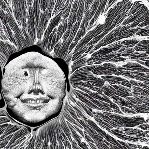 Prompt: electron microscope image of a bacteria with the face of elon musk