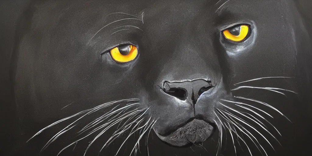 Image similar to a panther, made of smooth black goo, viscous, sticky, full of tar, covered with black goo. concept art, painting, animal drawing, color, savanna, wildlife photography, black goo, portrait, animal portrait