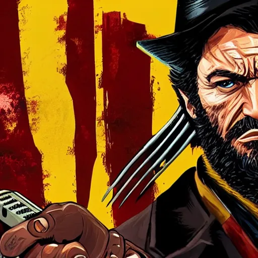 Prompt: Wolverine in red dead redemption 2 4k detail