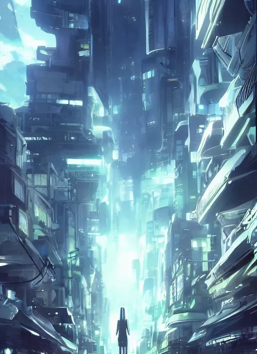 Image similar to alien invasion at a futuristic city street by makoto shinkai