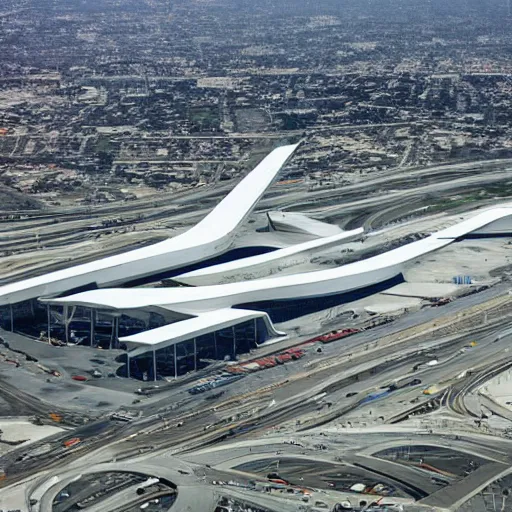 Image similar to aerial photo of LAX designed by Zaha Hadid