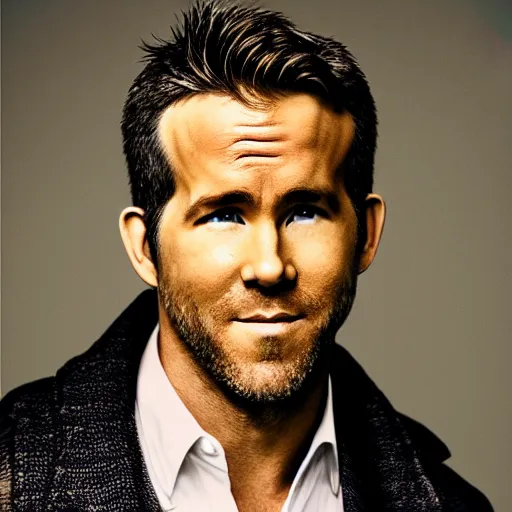 Image similar to ryan reynolds photoshoot in full makeup