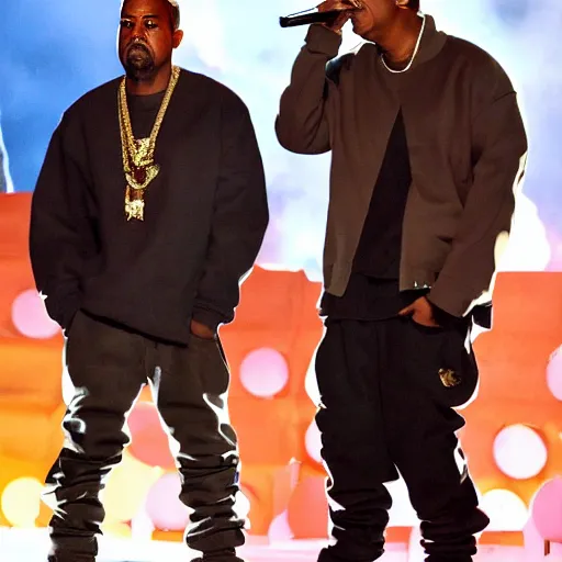 Image similar to kanye west & jay z performing the watch the throne tour at the nickelodeon's kid's choice awards