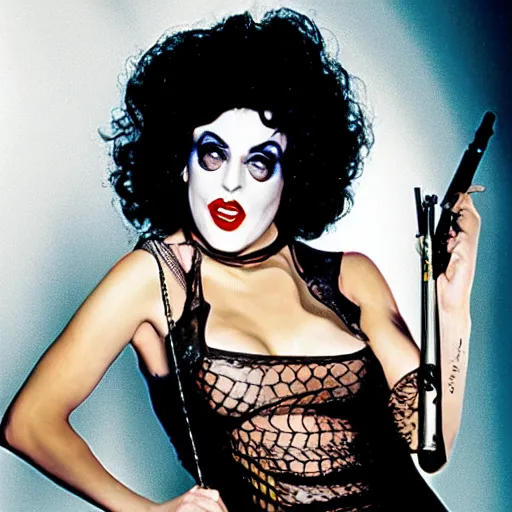 Image similar to Dr. Frank N Furter as a Bond girl