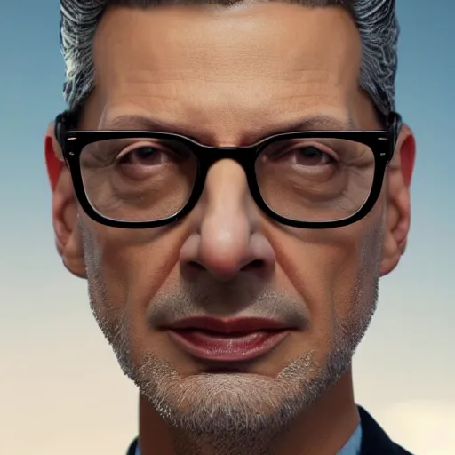 Image similar to hyperrealistic jeff goldblum, by istvan sandorfi & thomas eakes & xiang duan, perfect facial symmetry, dim volumetric cinematic lighting, photorealistic, 8 k octane comprehensive render, post - processing, extremely hyper - detailed, intricate, lifelike texture, epic composition, masterpiece, trending on artstation, stunning!!,