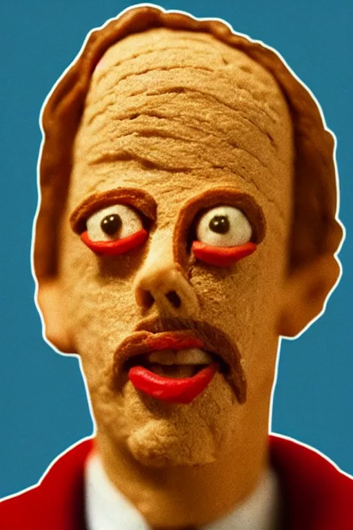 Prompt: film still of steve buscemi made out of bread in the royal tenenbaums, 4 k