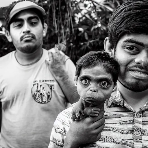 Image similar to young hispanic man surrounded by angry chiahuahua's photograph 31mm f1.6