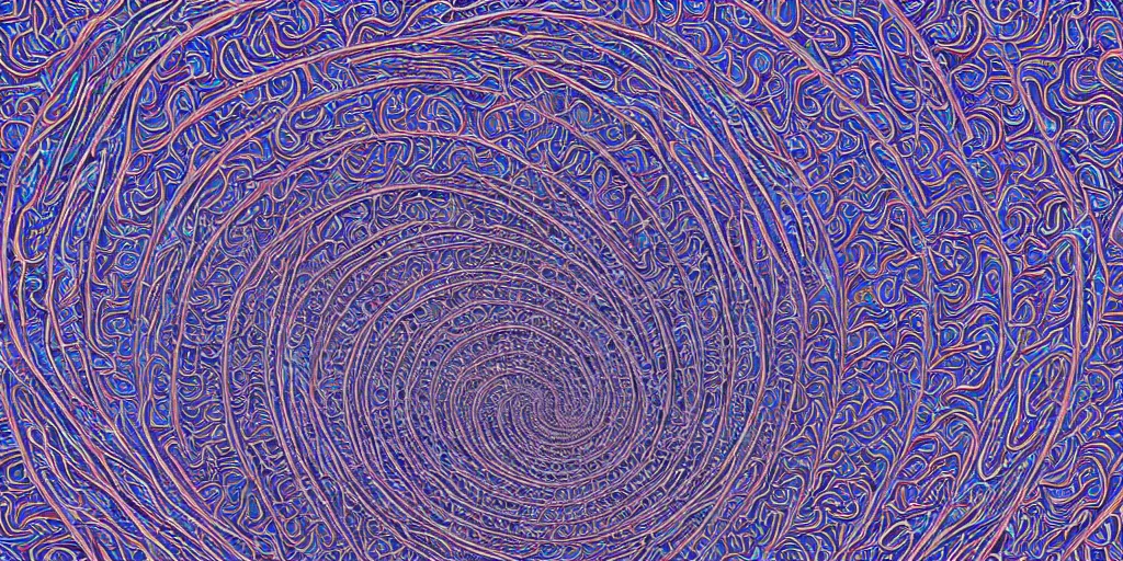 Image similar to mystical fractal pattern that is weaving in the shape of a spiral - h 1 0 2 4