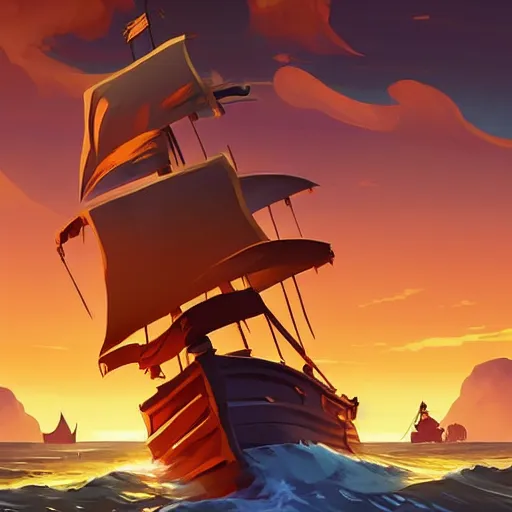 Image similar to painting treasure on sea of thieves game smooth median photoshop filter cutout vector, behance hd by jesper ejsing, by rhads, makoto shinkai and lois van baarle, ilya kuvshinov, rossdraws global illumination