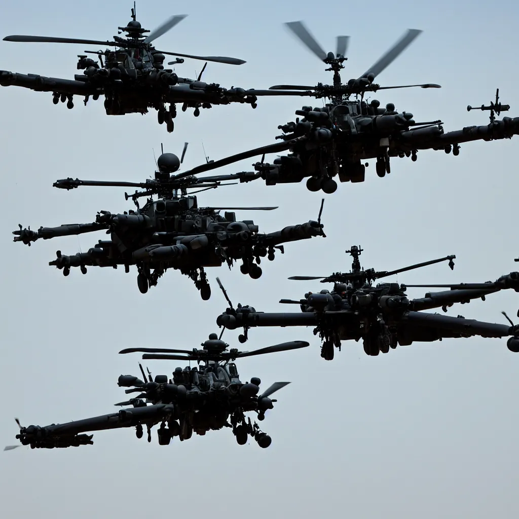 Image similar to apache attack helicopters, photo, 4 k