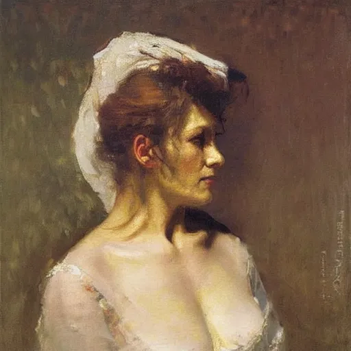 Prompt: portrait of beauty dark lady by repin, oil on canvas