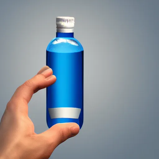 Image similar to an animated hand holding a bottle of water