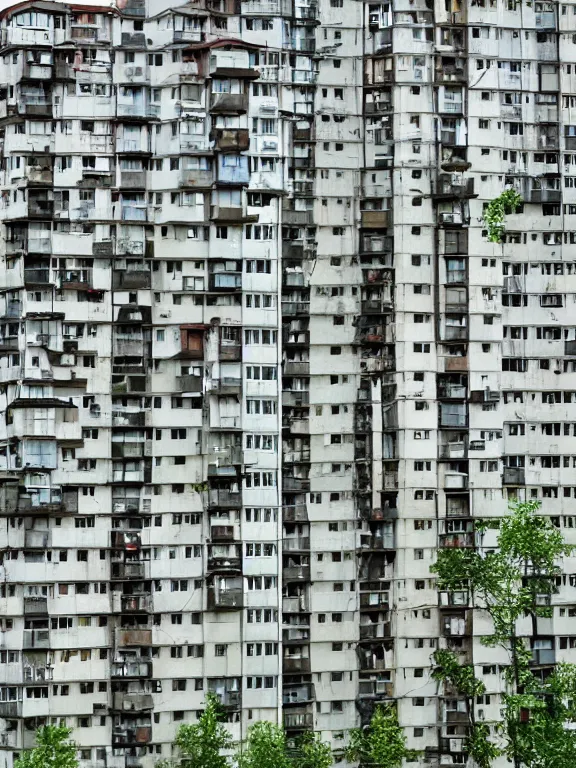 Image similar to Photo of Soviet apartment building, isometric, Shishkin, Ghibli