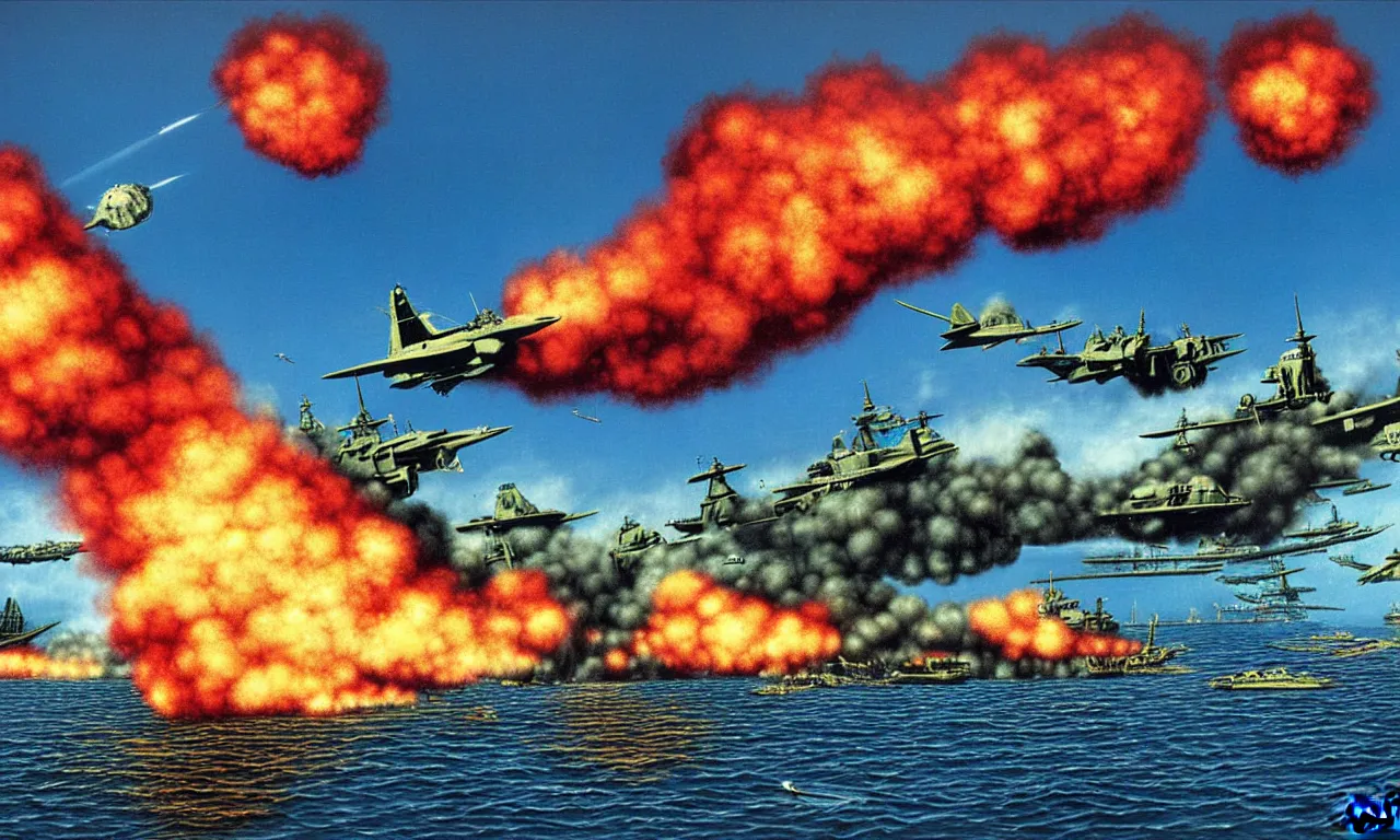 Prompt: pearl harbor attack by tim white
