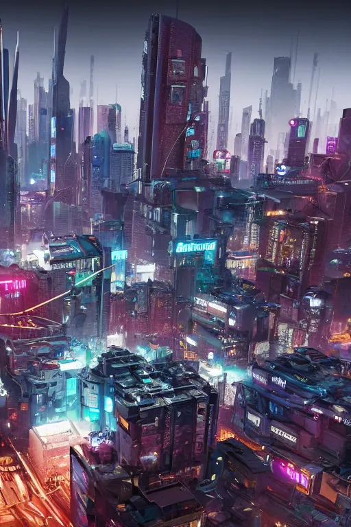 Image similar to cyberpunk city lviv, a lot of future technologies, flying cars, unreal engine, octane render, epic scale, cinema view, 8 k