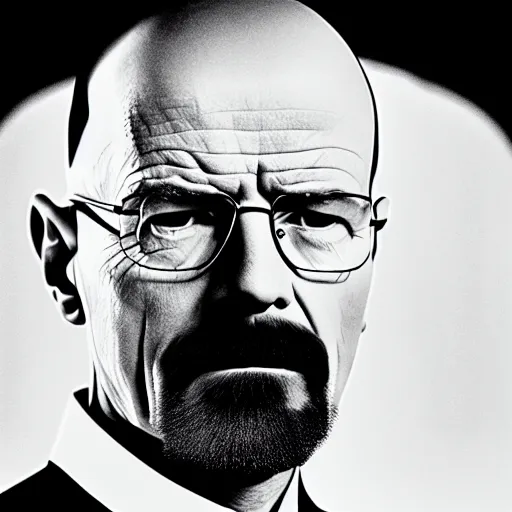 Prompt: walter white heisenberg as a nazi scientist military uniform black and white photo