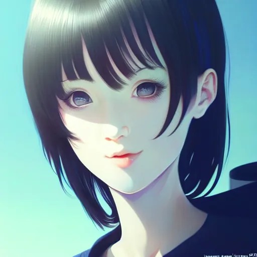 Prompt: youth sean young very slightly smiling, occlusion shadow, specular reflection, rim light, unreal engine, range murata, artstation, pinterest, art by hiroaki samura and ilya kuvshinov and rossdraws, intricate, highly detailed 8 k, art deco illustration, extremely beautiful shape of face, neck, shoulders eyes