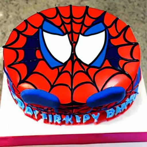 Image similar to chinese knockoff spider - man birthday cake,