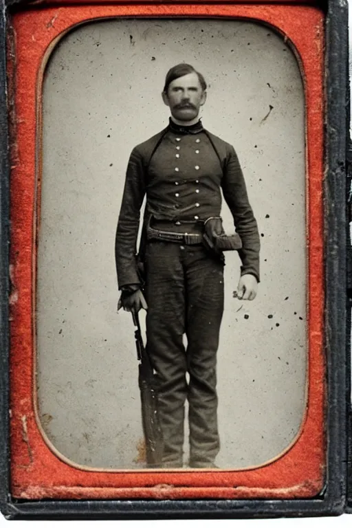 Prompt: spider - man, american civil war photo portrait, 1 8 6 4, tin type