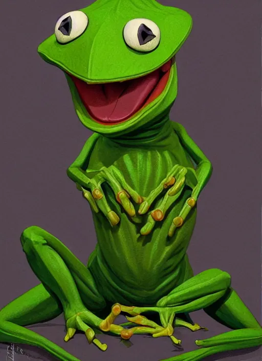 Image similar to portrait of a Screaming Kermit the frog in Society (1989), highly detailed, centered, solid color background, digital painting, artstation, concept art, smooth, sharp focus, illustration, artgerm, donato giancola, Joseph Christian Leyendecker, Les Edwards, Ed Repka, WLOP, Artgerm