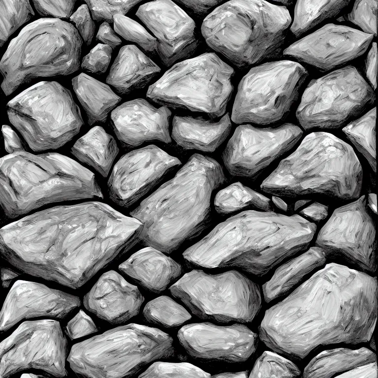 Image similar to an illustration study of rocks, digital art, sharp