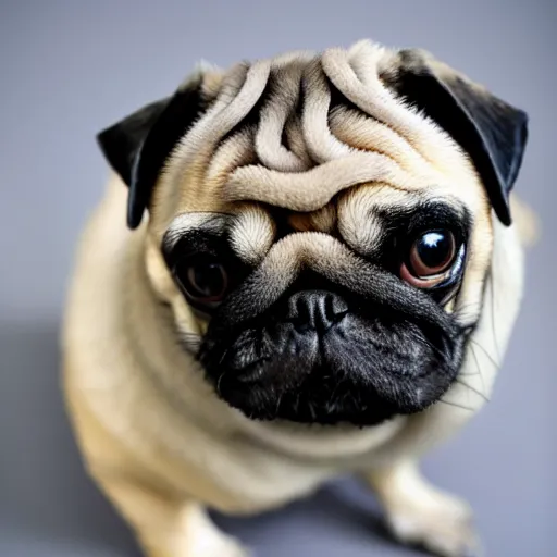 Image similar to pug dressed as demagorgon