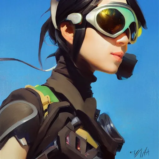 Image similar to greg manchess portrait painting of asada shino sinon as overwatch character, medium shot, asymmetrical, profile picture, organic painting, sunny day, matte painting, bold shapes, hard edges, street art, trending on artstation, by huang guangjian and gil elvgren and sachin teng