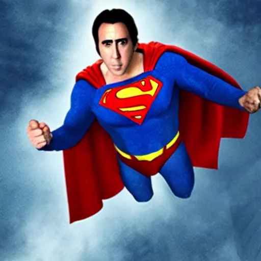 Prompt: Nicolas Cage as Superman