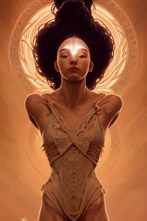 Prompt: symmetry!! intense fanart of 5 / 7 back pose of venus, protagonist, intricate, elegant, highly detailed, my rendition, digital painting, artstation, concept art, smooth, sharp focus, illustration, art by artgerm and greg rutkowski and alphonse mucha