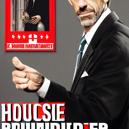 Image similar to dr. house dictator propaganda poster