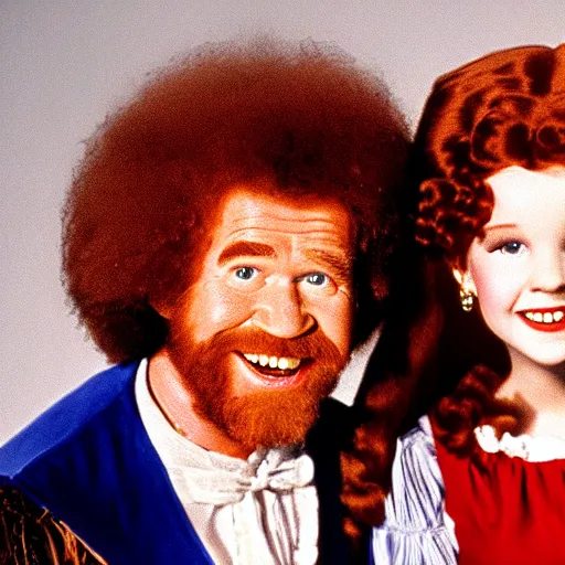 Prompt: bob ross and dorothy screaming in wizard of oz