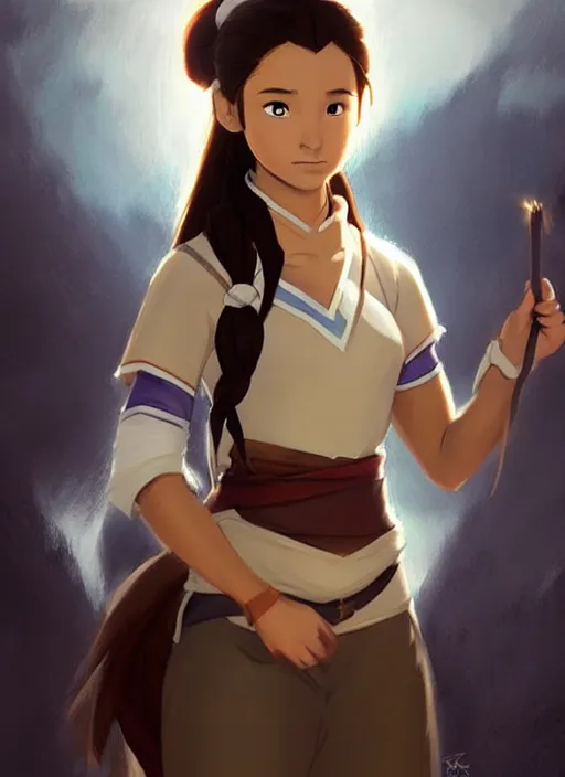 Prompt: concept art of katara avatar cosplay, pinterest, artstation trending, wr 4 6 9 1 x 7 1, behance, highly detailed, by rembrandt, by joseph mallord william turner, misa amane