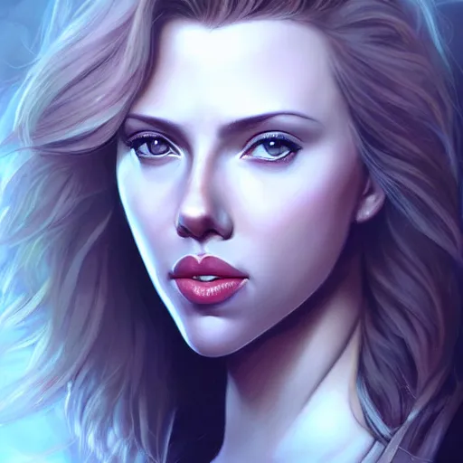 Prompt: portrait of scarlett johansson by charlie bowater