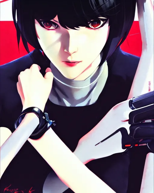 Image similar to makoto niijima, persona 5 | | fine detail!! anime!! realistic shaded lighting!! poster by ilya kuvshinov katsuhiro otomo ghost - in - the - shell, magali villeneuve, artgerm, jeremy lipkin and michael garmash and rob rey