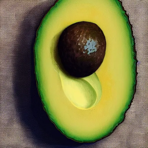 Image similar to portrait of emma watson but her skin is avocado skin