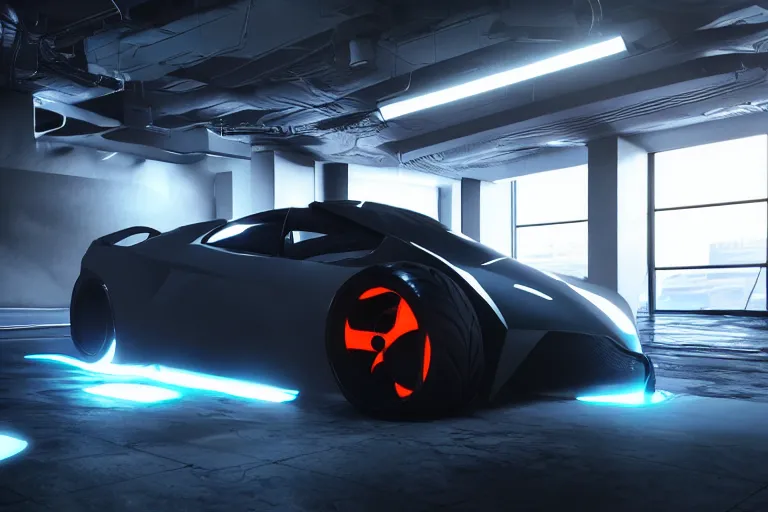 Image similar to cyberpunk alien concept inspired sports car, futuristic look, highly detailed body, very expensive, photorealistic camera shot, bright studio setting, studio lighting, crisp quality and light reflections, unreal engine 5 quality render