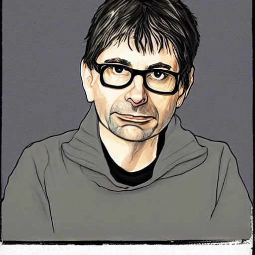 Prompt: steve albini, illustration, by pamela colman smith