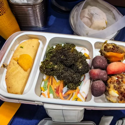 Prompt: food on a lousy flight