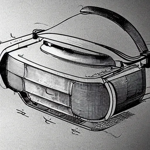 Image similar to Vintage, detailed, sketch of Oculus Rift, with full descriptions, on parchment, as depicted in Leonardo da Vinci's Codex Atlanticus