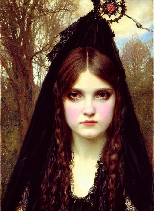 Prompt: gothic princess portrait. by william henry hunt, highly detailded