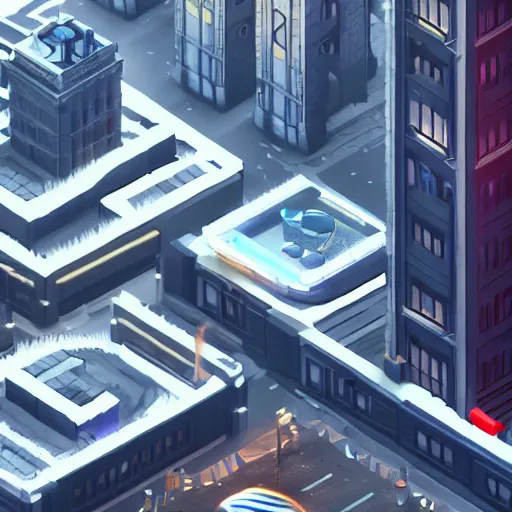 Prompt: Isometric game, 4k, dramatic lighting, unreal engine, mirror's edge + knockout city