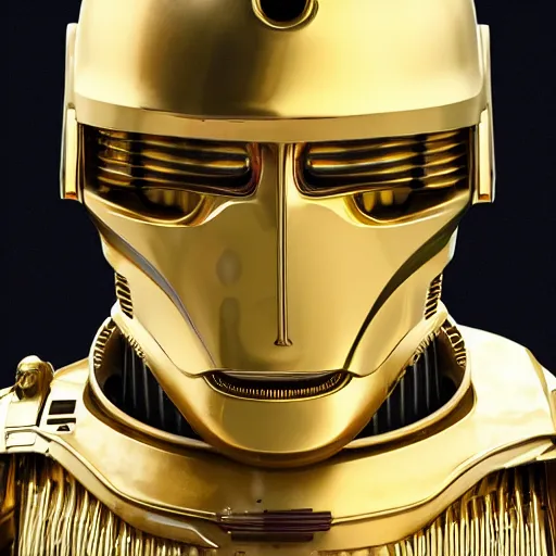 Prompt: Elon Musk as C3PO, highly detailed, high quality, HD, 4k, 8k, Canon 300mm, professional photographer, 40mp, lifelike, top-rated, award winning, realistic, sharp, no blur, edited, corrected, trending